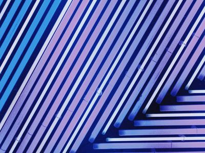 Symmetric geometric patterns with cold blue glow